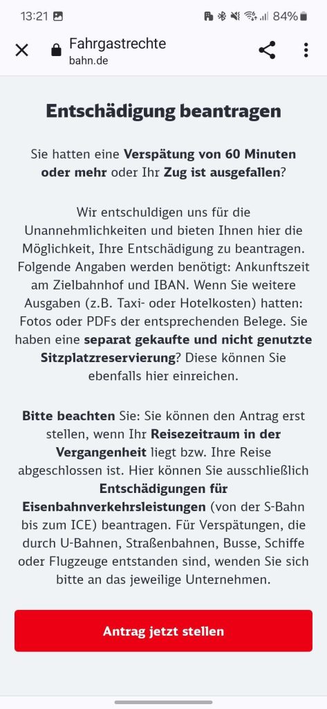 Deutsche Bahn Navigator App - Fahrpreiserstattung Ablauf Screenshot 4
